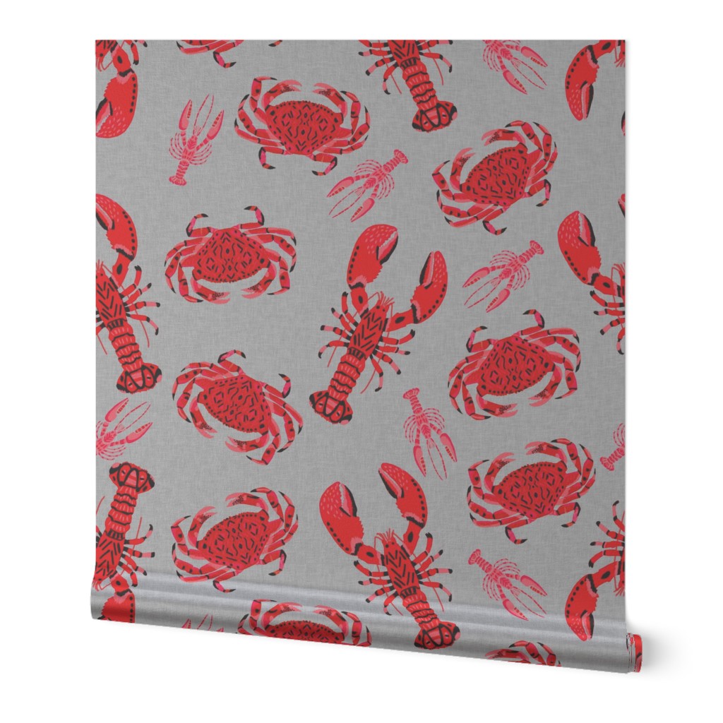 crab and lobsters // crabs ocean crustacean animal nautical preppy red summer food 