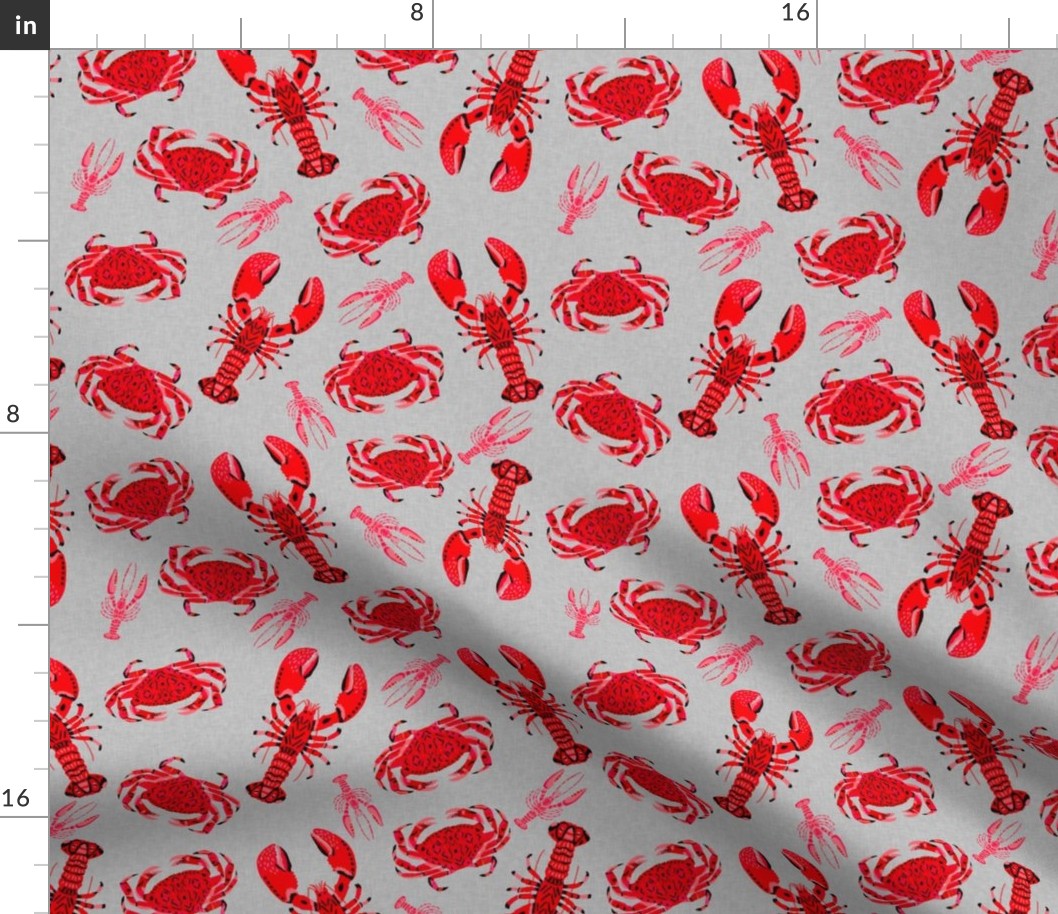 crab and lobsters // crabs ocean crustacean animal nautical preppy red summer food 