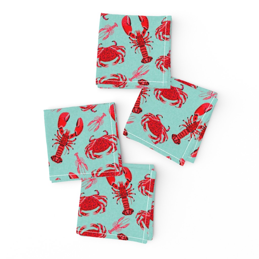 crab and lobsters // mint crabs ocean nautical preppy summer lilly summer crawfish crayfish fishing print