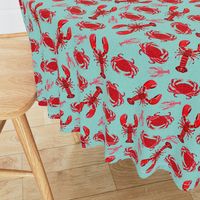 crab and lobsters // mint crabs ocean nautical preppy summer lilly summer crawfish crayfish fishing print