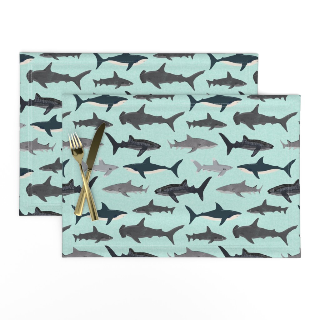 shark // sharks mint fish ocean sea nautical kids mint shark week