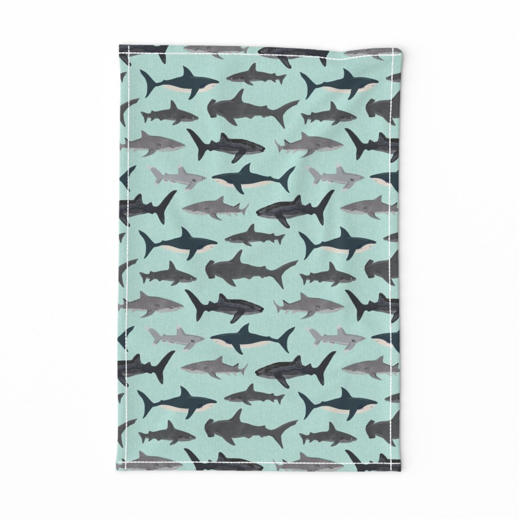 shark // sharks mint fish ocean sea nautical kids mint shark week