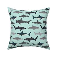 shark // sharks mint fish ocean sea nautical kids mint shark week