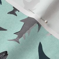 shark // sharks mint fish ocean sea nautical kids mint shark week