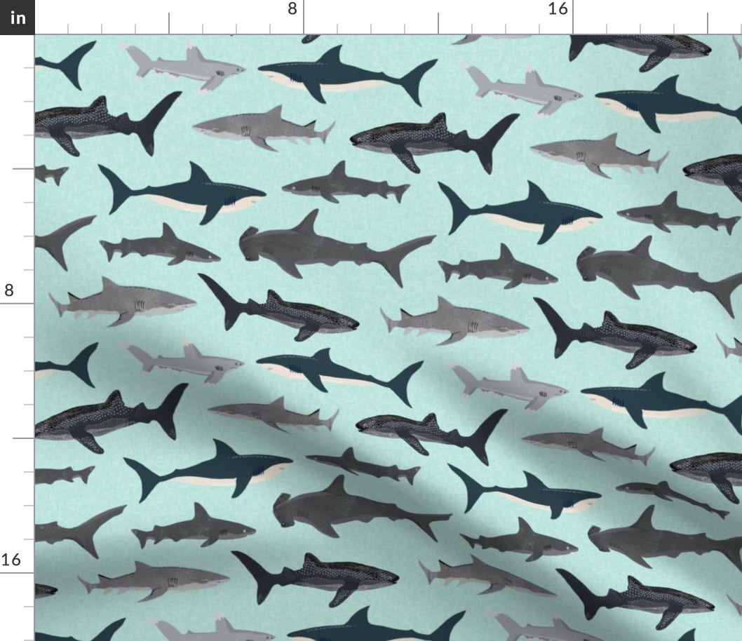 shark // sharks mint fish ocean sea nautical kids mint shark week