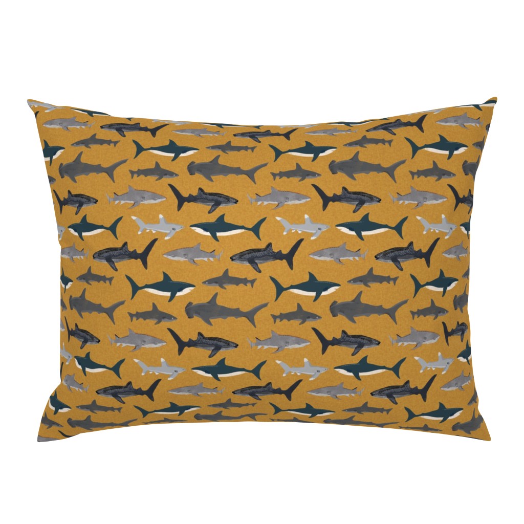 shark // sharks ocean nautical summer mustard yellow kids boys baby boy boys room 