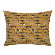 shark // sharks ocean nautical summer mustard yellow kids boys baby boy boys room 