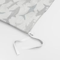 shark // sharks nautical boys white background kids ocean sea tiger shark hammerhead shark fabric