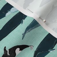whales // whale ocean nautical mint summer creature nautical