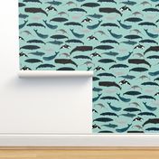 whales // whale ocean nautical mint summer creature nautical