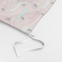 dachshund // dachshunds doxie wiener dog weiner dog pink and mint sweet puppy dog dogs pet fabrics