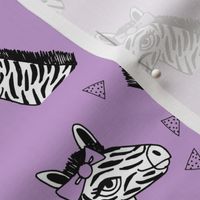 zebra // bow girls zebra with bow cute little girls pastel purple zoo safari animal print