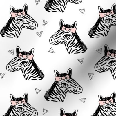 zebra // pink bow girls sweet zoo safari africa black and white little girls zebra with pink bow