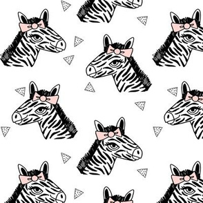 zebra // pink bow girls sweet zoo safari africa black and white little girls zebra with pink bow