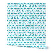 horses // turquoise white girls sweet pony horse fabric