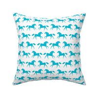 horses // turquoise white girls sweet pony horse fabric