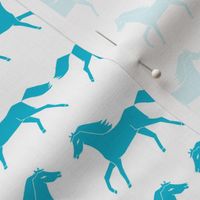 horses // turquoise white girls sweet pony horse fabric