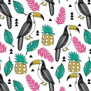 toucans // toucan tropical birds summer exotic pineapple monstera palm print leaves cute birds