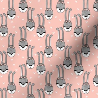 bunny // cute pink bunny face hearts pink baby girl nursery sweet rabbits