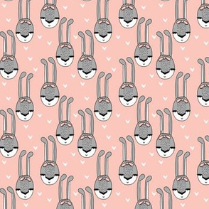 bunny // cute pink bunny face hearts pink baby girl nursery sweet rabbits