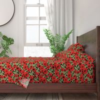 Red  Floral ,  Summer flower garden