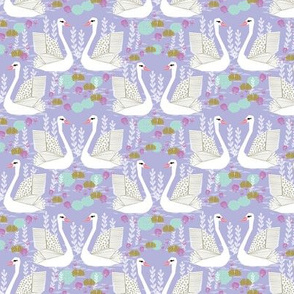 swan lake // purple pastel lilac lavender purple mint girls sweet swans