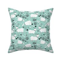 goats // mint farm animal farm cute nursery baby goats farm animal print