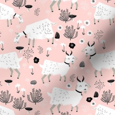 goats // baby girl cute farm animal print for baby girl nursery 