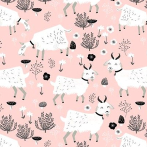 goats // baby girl cute farm animal print for baby girl nursery 