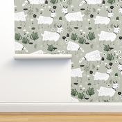 goats // linen grey neutral kids baby nursery farm animals farm print