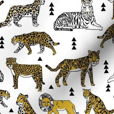 lions and tigers // cats safari animals cute geo geometric tigers