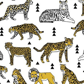 lions and tigers // cats safari animals cute geo geometric tigers