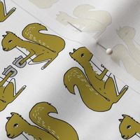 squirrel fabric // squirrels golden mustard brown gold kids woodland forest acorns fall autumn