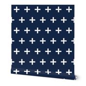 swiss cross // navy blue swiss cross plus plus sign swiss crosses