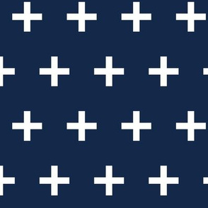 swiss cross // navy blue swiss cross plus plus sign swiss crosses