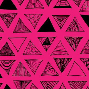 Triangle Doodles Hotpink