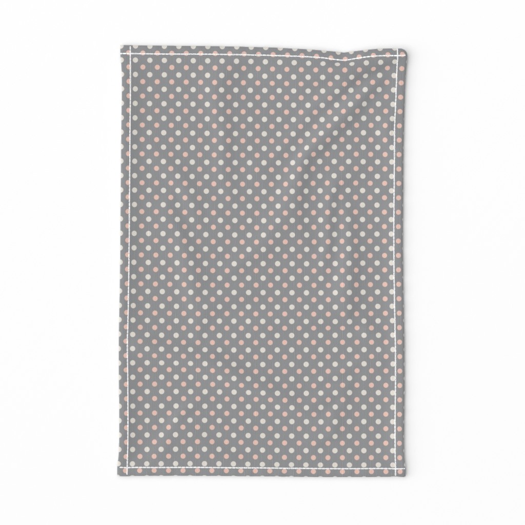 Peach Polka dot on grey