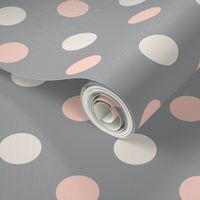 Peach Polka dot on grey