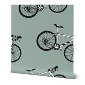 Racing bike grey green small