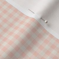 peachy pink and cream gingham, 1/4" squares 