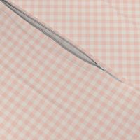 peachy pink and cream gingham, 1/4" squares 