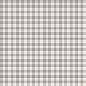 cream and grey gingham, 1/4" squares 