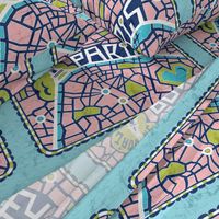 J'adore Paris Tea Towel - Map Eiffel Tower