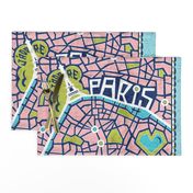 J'adore Paris Tea Towel - Map Eiffel Tower