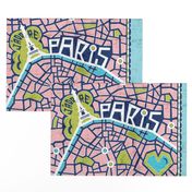 J'adore Paris Tea Towel - Map Eiffel Tower