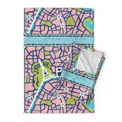 J'adore Paris Tea Towel - Map Eiffel Tower