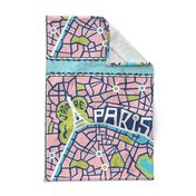 J'adore Paris Tea Towel - Map Eiffel Tower