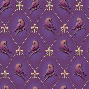 Purple Finch and Fleur de Lis ©2011 