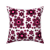 Hot Pink Floral Abstract Wild Flowers