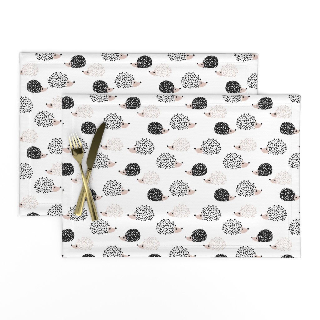 Scandinavian sweet hedgehog illustration for kids gender neutral black and white